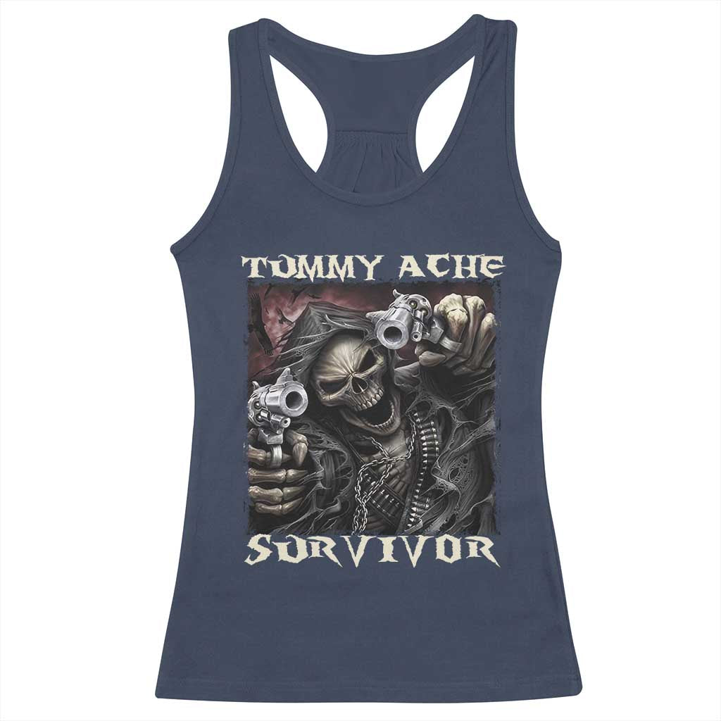 Skeleton Meme Racerback Tank Top Tummy Ache Survivor Funny Cool Edgy Hard Cringe TS02