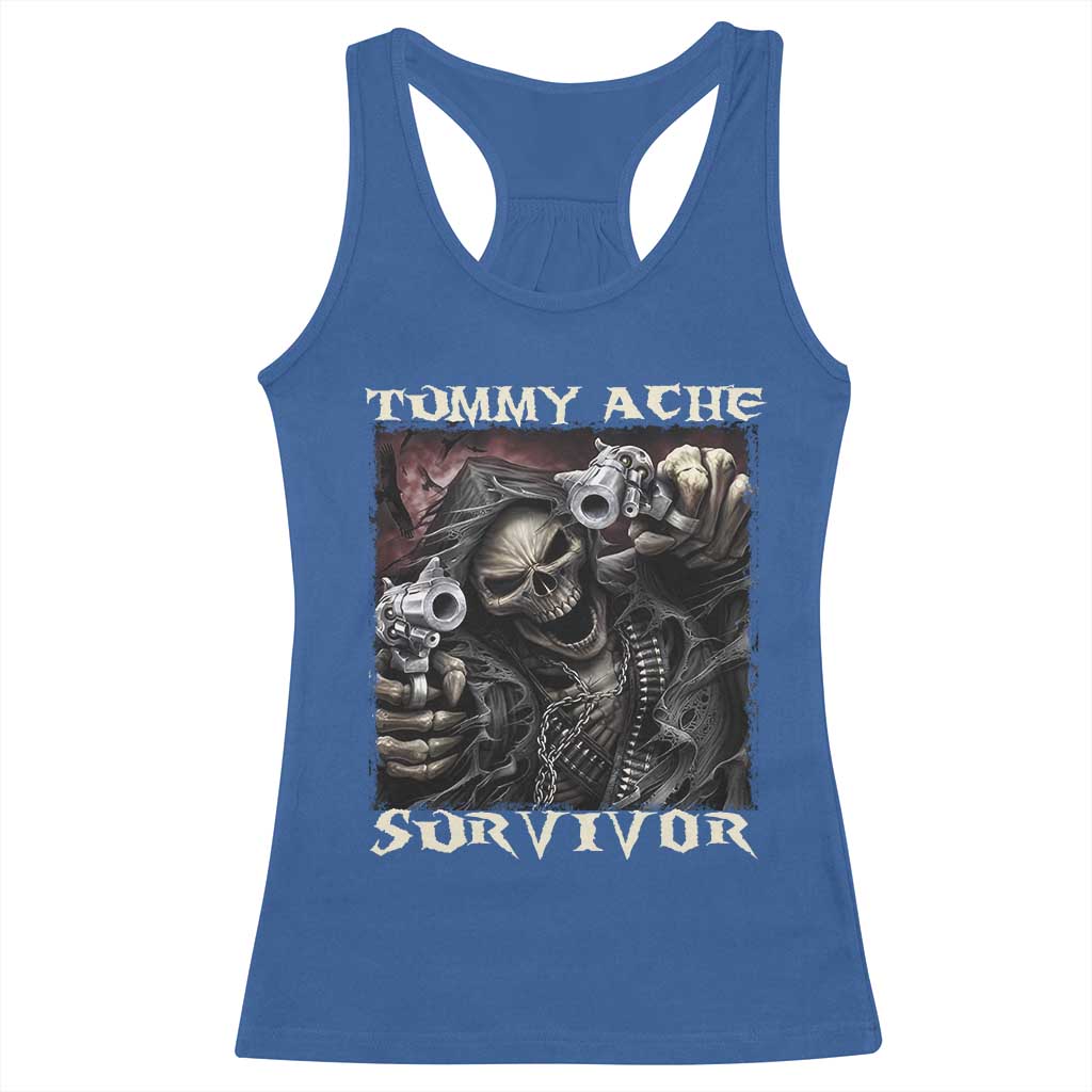 Skeleton Meme Racerback Tank Top Tummy Ache Survivor Funny Cool Edgy Hard Cringe TS02