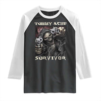 Skeleton Meme Raglan Shirt Tummy Ache Survivor Funny Cool Edgy Hard Cringe TS02