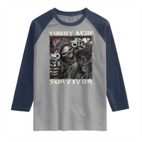 Skeleton Meme Raglan Shirt Tummy Ache Survivor Funny Cool Edgy Hard Cringe TS02