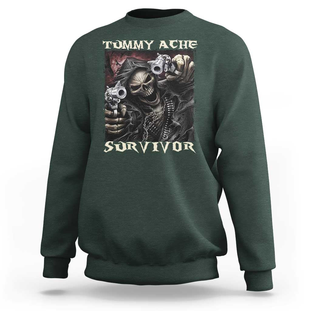 Skeleton Meme Sweatshirt Tummy Ache Survivor Funny Cool Edgy Hard Cringe TS02