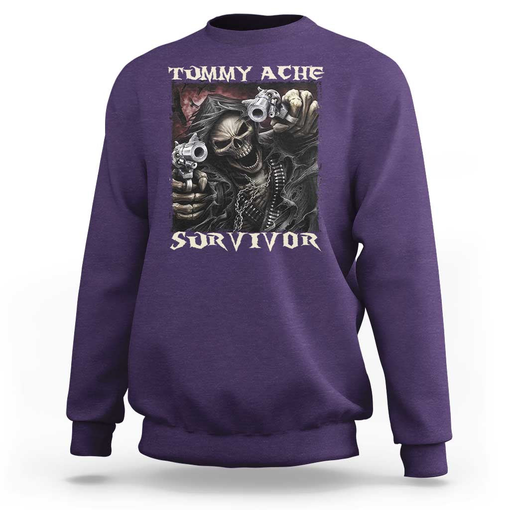 Skeleton Meme Sweatshirt Tummy Ache Survivor Funny Cool Edgy Hard Cringe TS02
