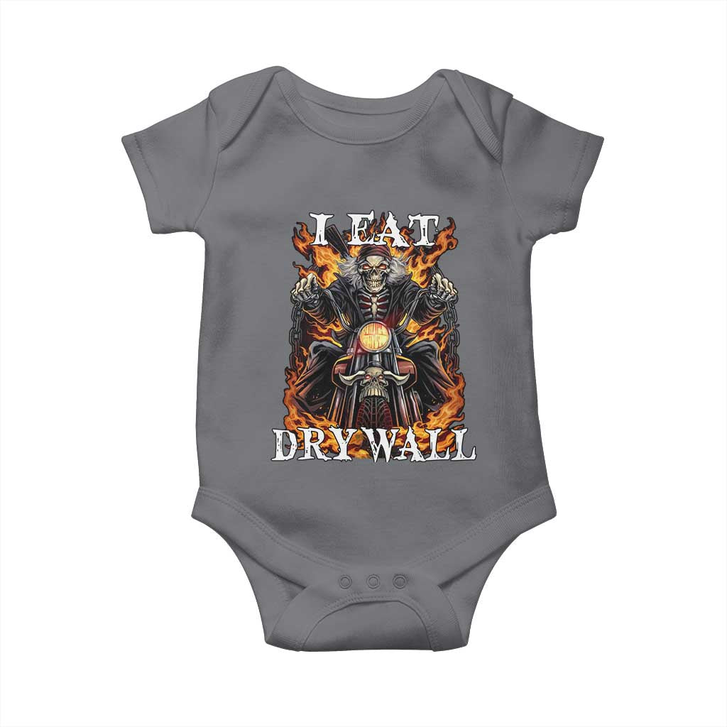 Funny Cringe Hard Skeleton Meme Baby Onesie I Eat Drywall