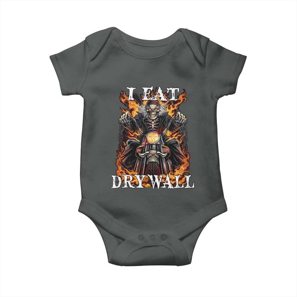 Funny Cringe Hard Skeleton Meme Baby Onesie I Eat Drywall