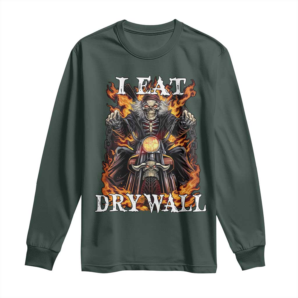 Funny Cringe Hard Skeleton Meme Long Sleeve Shirt I Eat Drywall