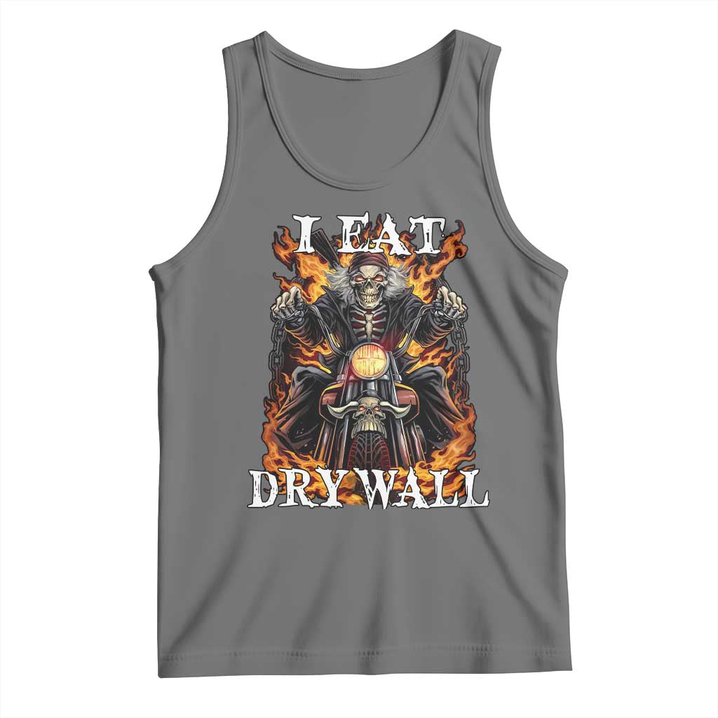 Funny Cringe Hard Skeleton Meme Tank Top I Eat Drywall
