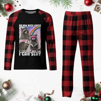 Funny Raccoon Meme Plaid Pajama Set Idk How Much Longer I Can Slay - Wonder Print Shop