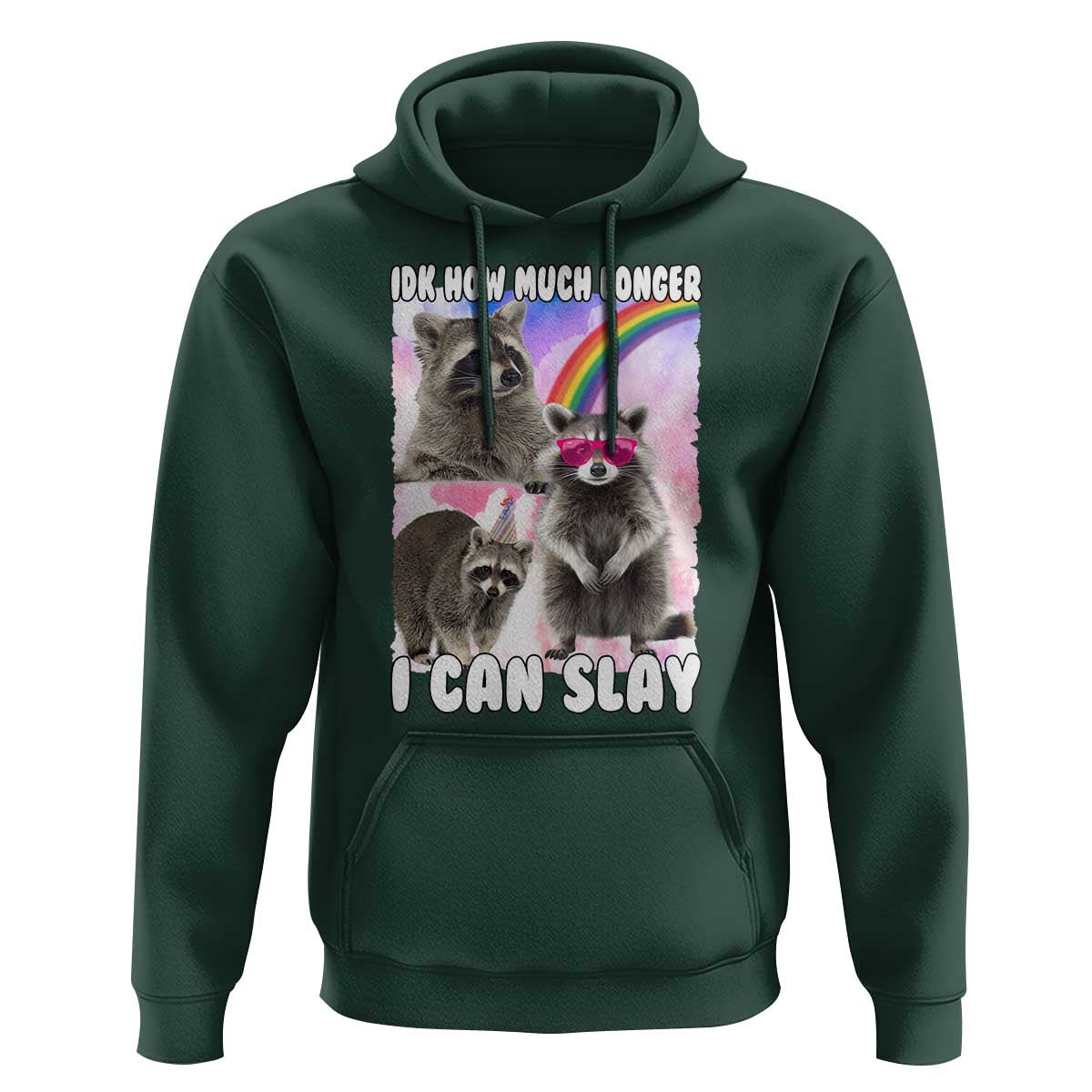 Funny Raccoon Meme Hoodie Idk How Much Longer I Can Slay