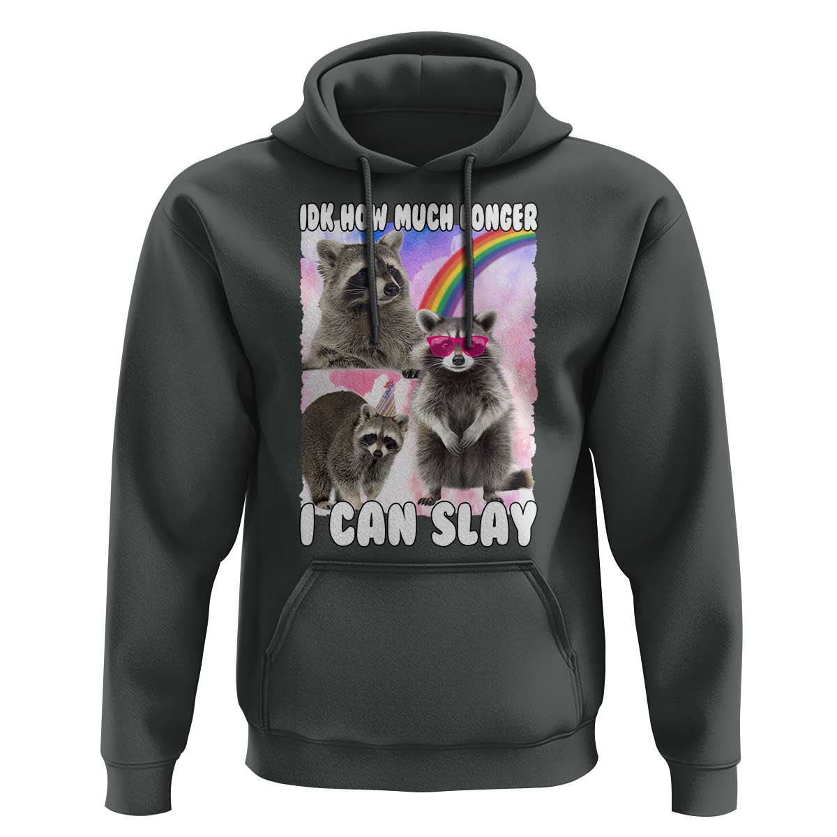 Funny Raccoon Meme Hoodie Idk How Much Longer I Can Slay