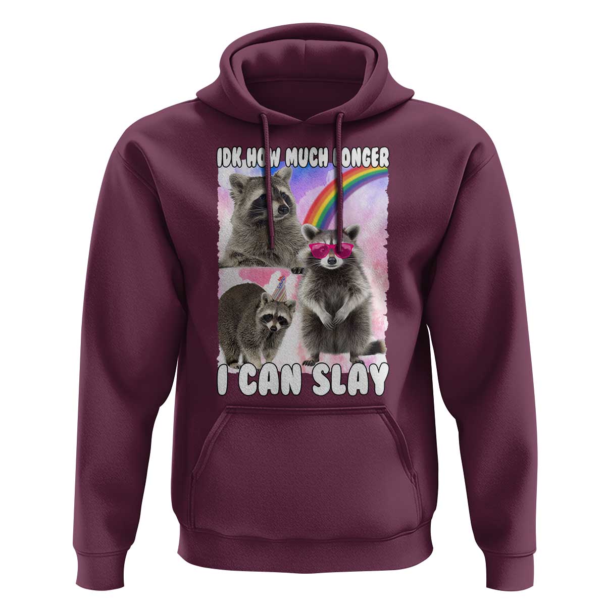 Funny Raccoon Meme Hoodie Idk How Much Longer I Can Slay