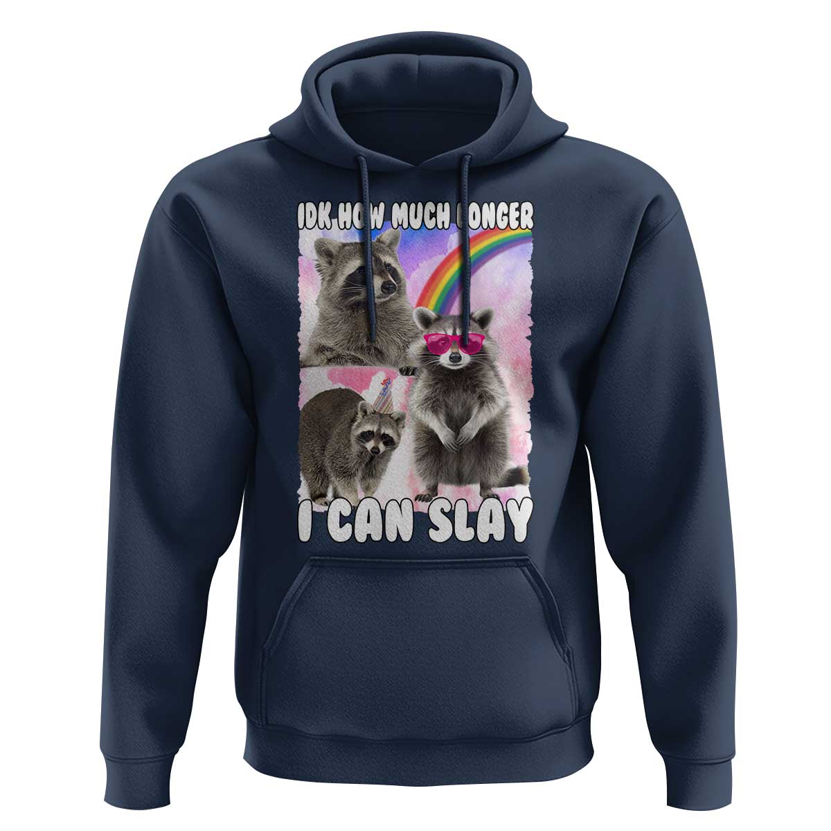 Funny Raccoon Meme Hoodie Idk How Much Longer I Can Slay