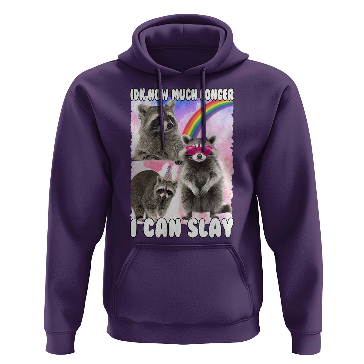Funny Raccoon Meme Hoodie Idk How Much Longer I Can Slay
