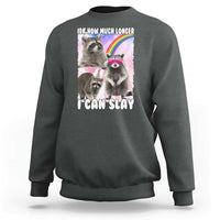 Funny Raccoon Meme Sweatshirt Idk How Much Longer I Can Slay - Wonder Print Shop