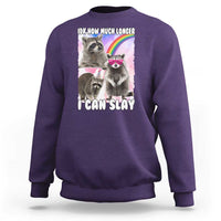 Funny Raccoon Meme Sweatshirt Idk How Much Longer I Can Slay - Wonder Print Shop