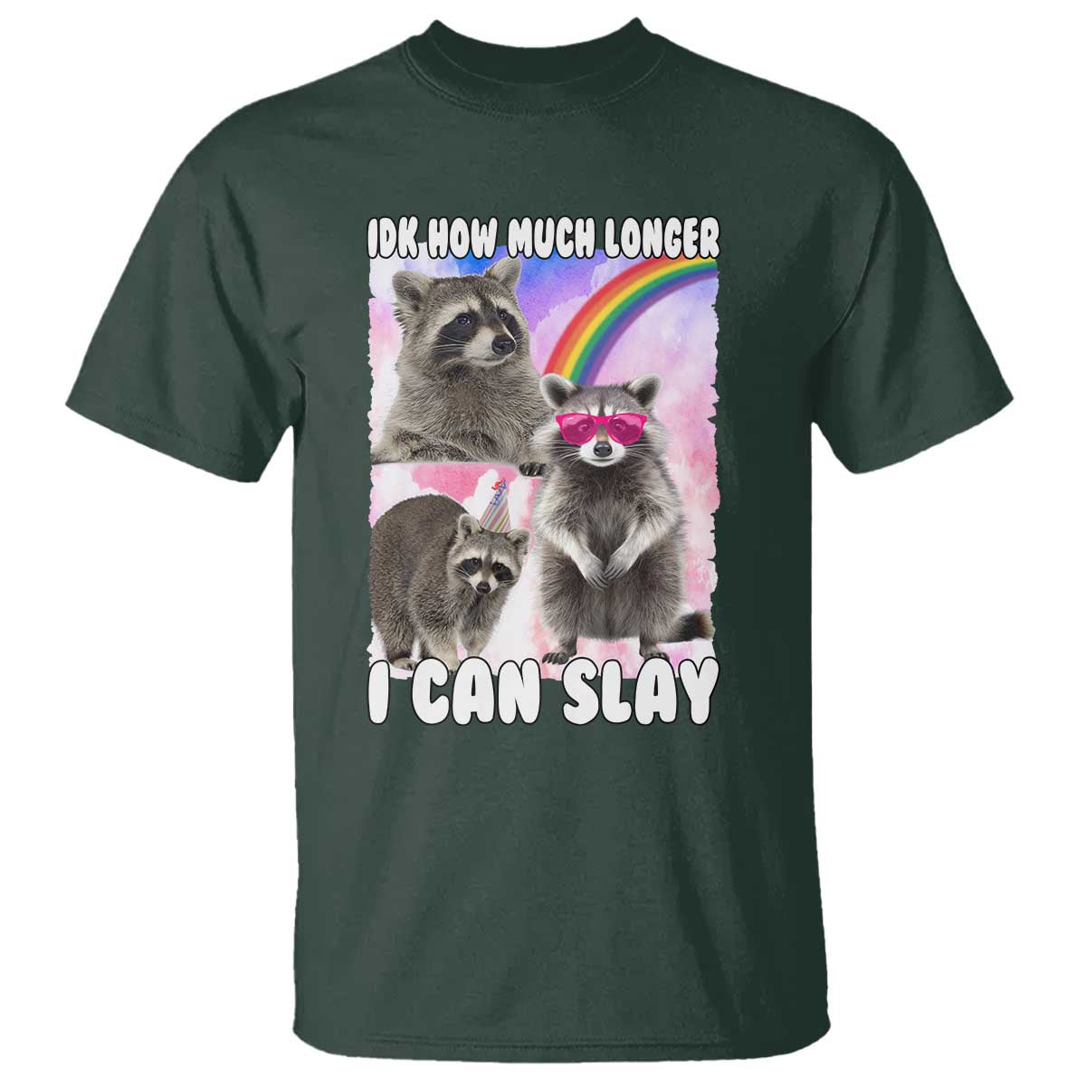 Funny Raccoon Meme T Shirt Idk How Much Longer I Can Slay - Wonder Print Shop