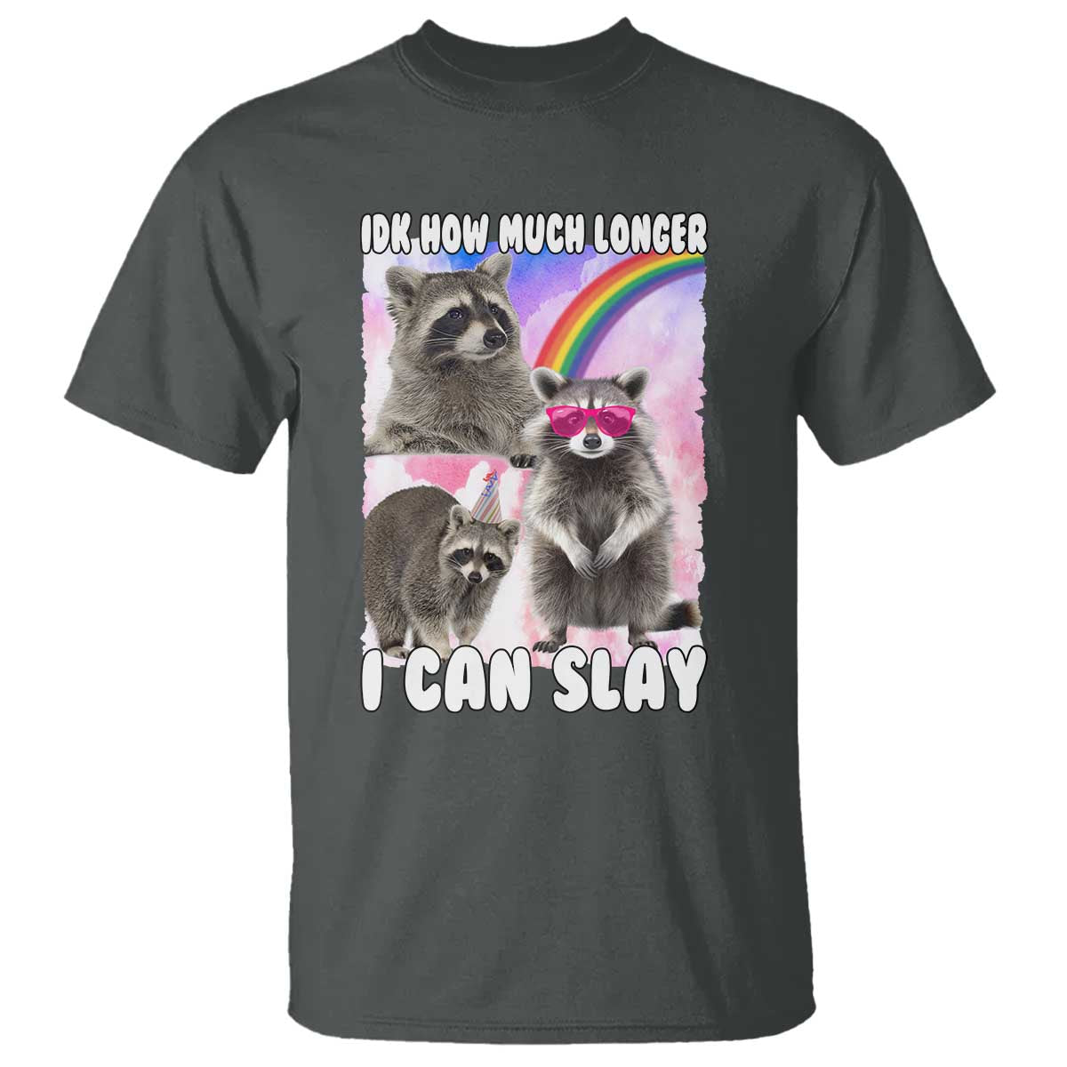 Funny Raccoon Meme T Shirt Idk How Much Longer I Can Slay - Wonder Print Shop