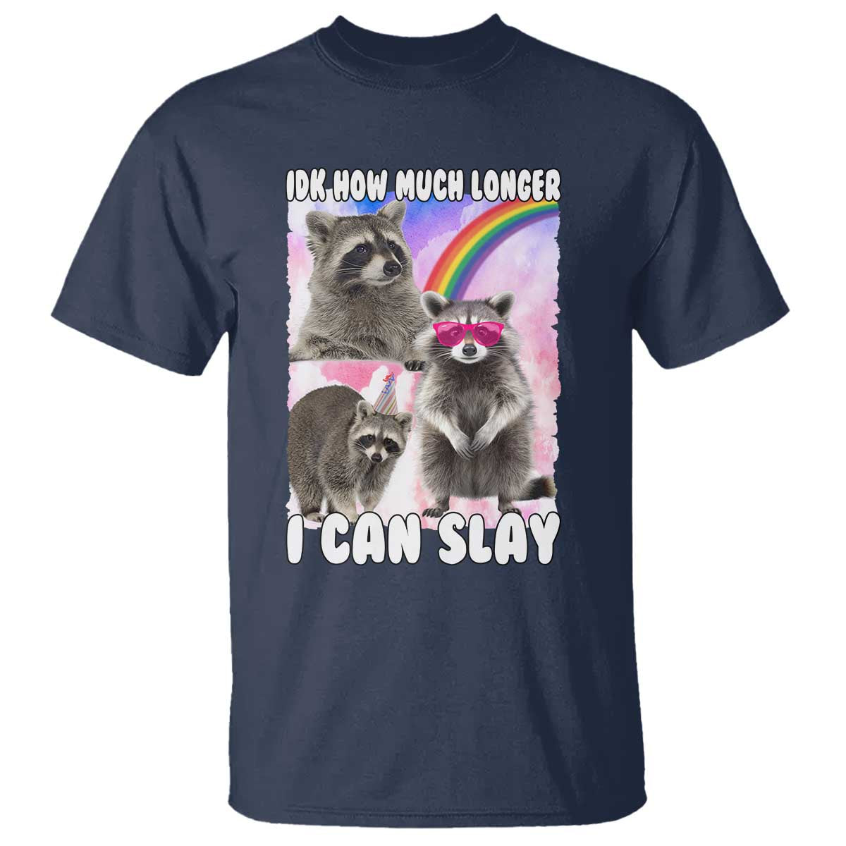 Funny Raccoon Meme T Shirt Idk How Much Longer I Can Slay - Wonder Print Shop