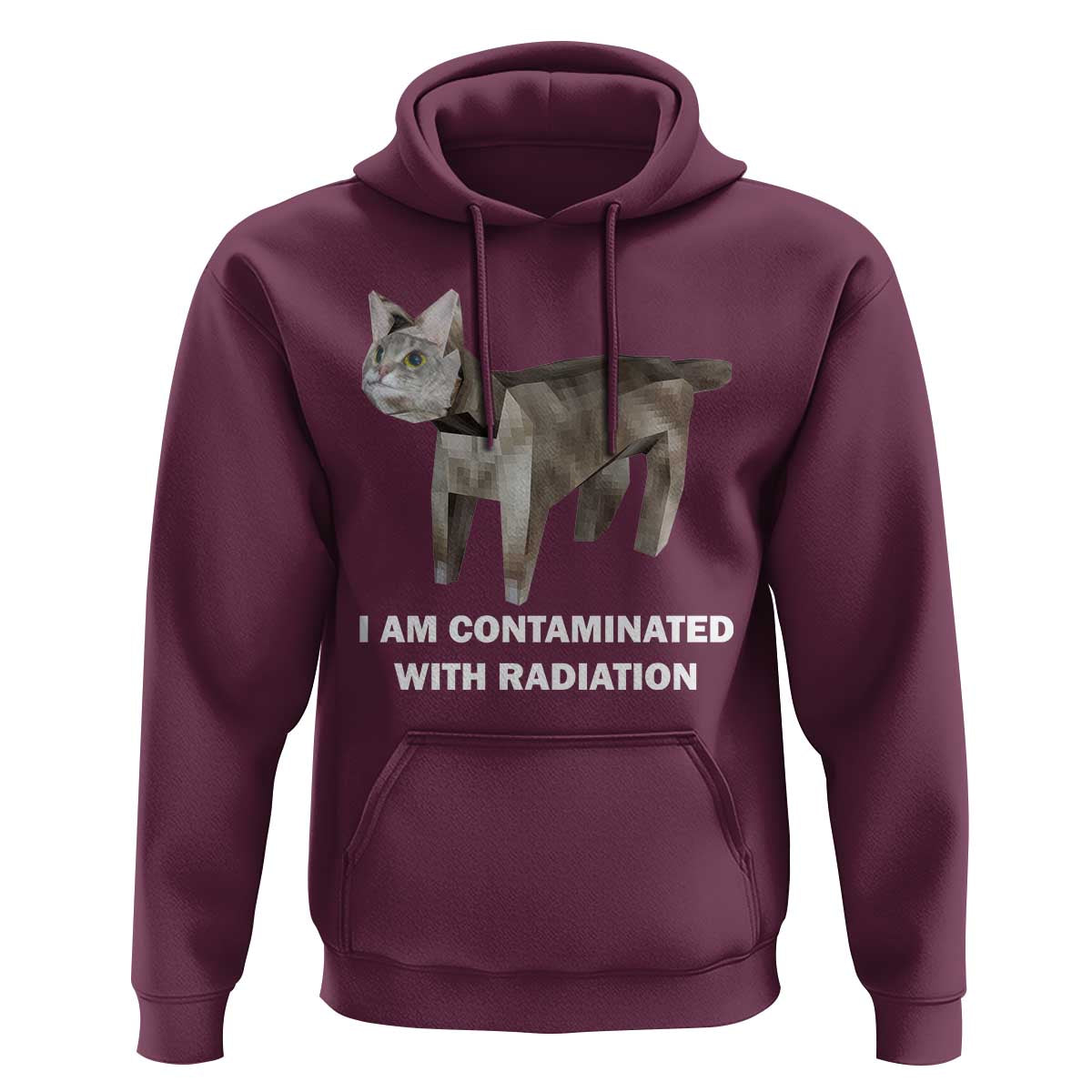 Funny Cat Meme Hoodie I Am Contaminated With Radiation Humorous Oddly Specific