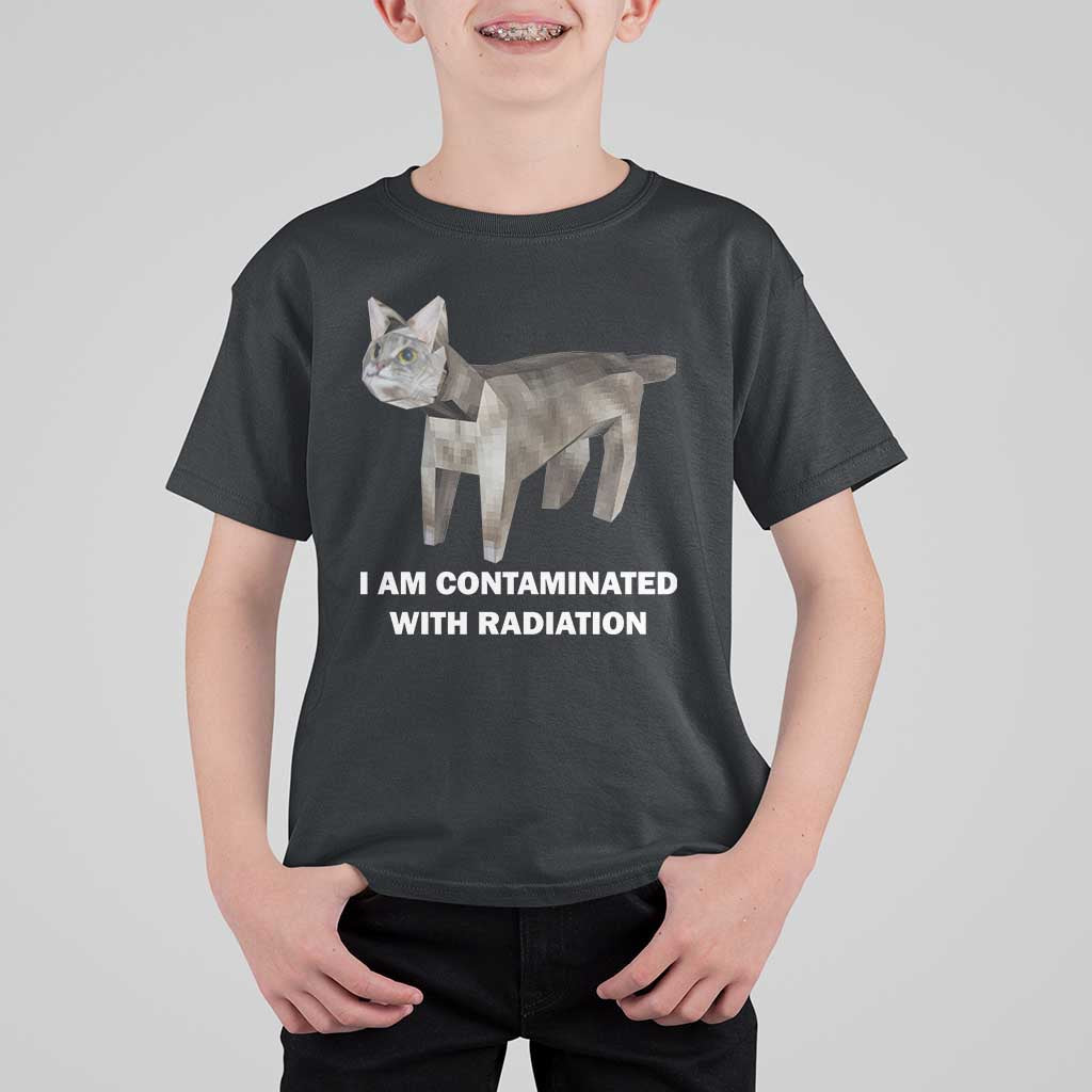 Funny Cat Meme T Shirt For Kid I Am Contaminated With Radiation Humorous Oddly Specific - Wonder Print Shop