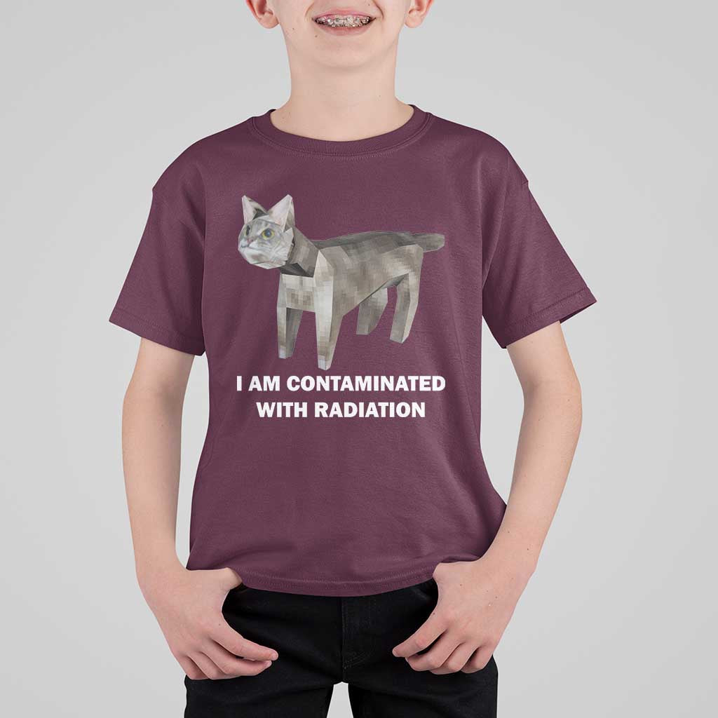 Funny Cat Meme T Shirt For Kid I Am Contaminated With Radiation Humorous Oddly Specific - Wonder Print Shop