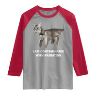 Funny Cat Meme Raglan Shirt I Am Contaminated With Radiation Humorous Oddly Specific