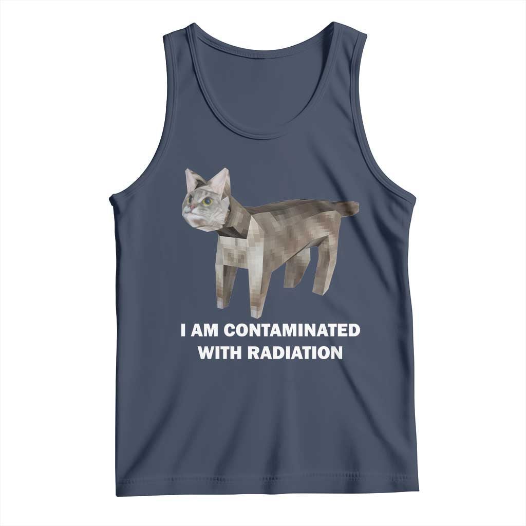 Funny Cat Meme Tank Top I Am Contaminated With Radiation Humorous Oddly Specific