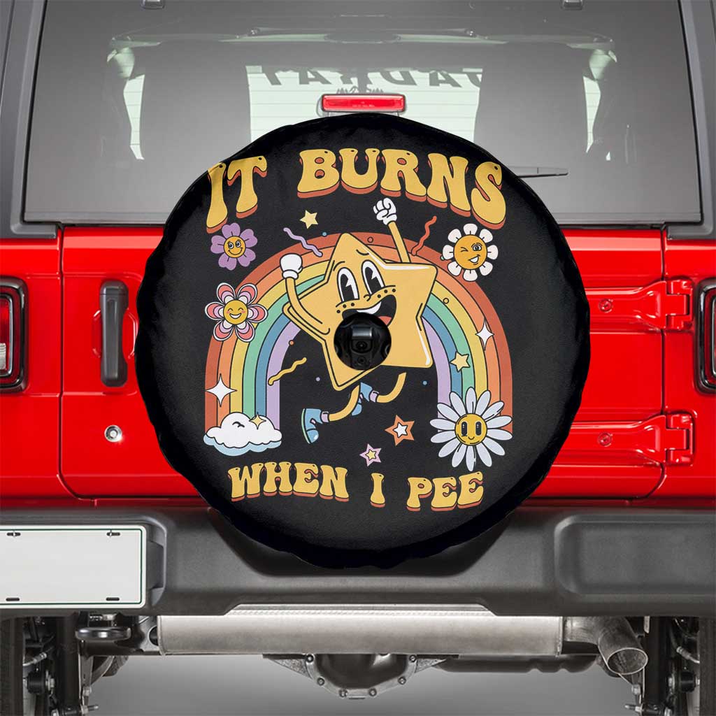 Funny Saying Spare Tire Cover It Burns When I Pee Sarcastic Ironic Meme Nostalgia