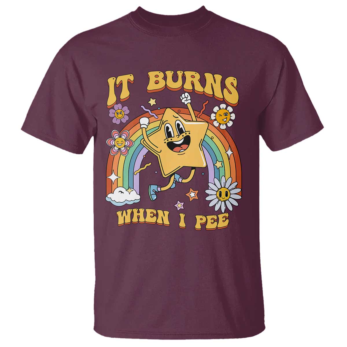 Funny Saying T Shirt It Burns When I Pee Sarcastic Ironic Meme Nostalgia - Wonder Print Shop