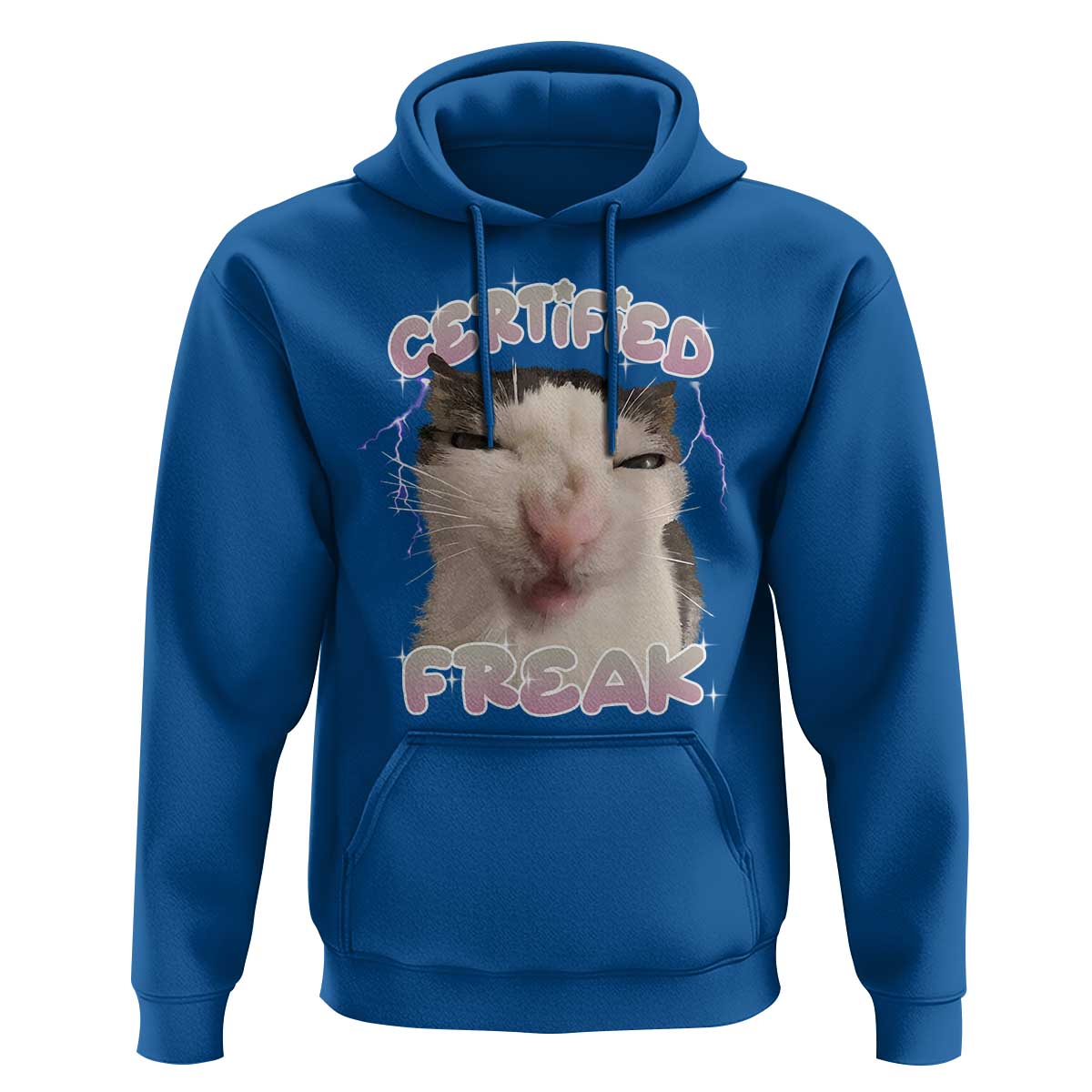 Funny Cat Meme Hoodie Certified Freak Eat Cement Cursed Cat