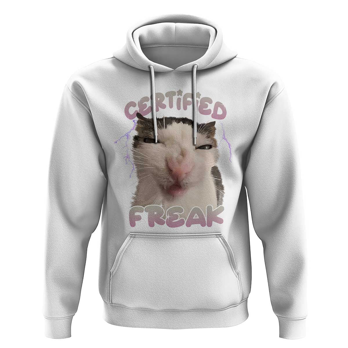 Funny Cat Meme Hoodie Certified Freak Eat Cement Cursed Cat