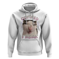 Funny Cat Meme Hoodie Certified Freak Eat Cement Cursed Cat