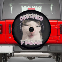 Funny Cat Meme Spare Tire Cover Certified Freak Eat Cement Cursed Cat