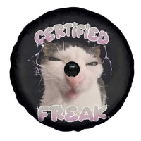 Funny Cat Meme Spare Tire Cover Certified Freak Eat Cement Cursed Cat