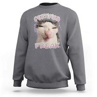 Funny Cat Meme Sweatshirt Certified Freak Eat Cement Cursed Cat - Wonder Print Shop
