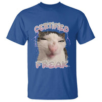 Funny Cat Meme T Shirt Certified Freak Eat Cement Cursed Cat - Wonder Print Shop
