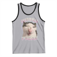 Funny Cat Meme Tank Top Certified Freak Eat Cement Cursed Cat