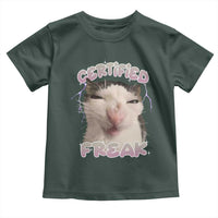 Funny Cat Meme Toddler T Shirt Certified Freak Eat Cement Cursed Cat