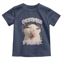 Funny Cat Meme Toddler T Shirt Certified Freak Eat Cement Cursed Cat