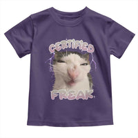 Funny Cat Meme Toddler T Shirt Certified Freak Eat Cement Cursed Cat