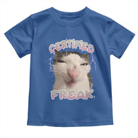 Funny Cat Meme Toddler T Shirt Certified Freak Eat Cement Cursed Cat