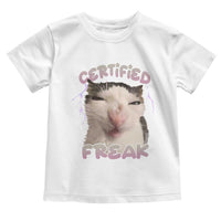 Funny Cat Meme Toddler T Shirt Certified Freak Eat Cement Cursed Cat