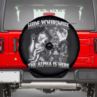 Funny Alpha Wolf Meme Spare Tire Cover Hide Your Wife The Alpha Is Here Humorous Cringe