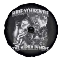Funny Alpha Wolf Meme Spare Tire Cover Hide Your Wife The Alpha Is Here Humorous Cringe
