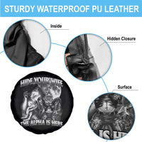 Funny Alpha Wolf Meme Spare Tire Cover Hide Your Wife The Alpha Is Here Humorous Cringe
