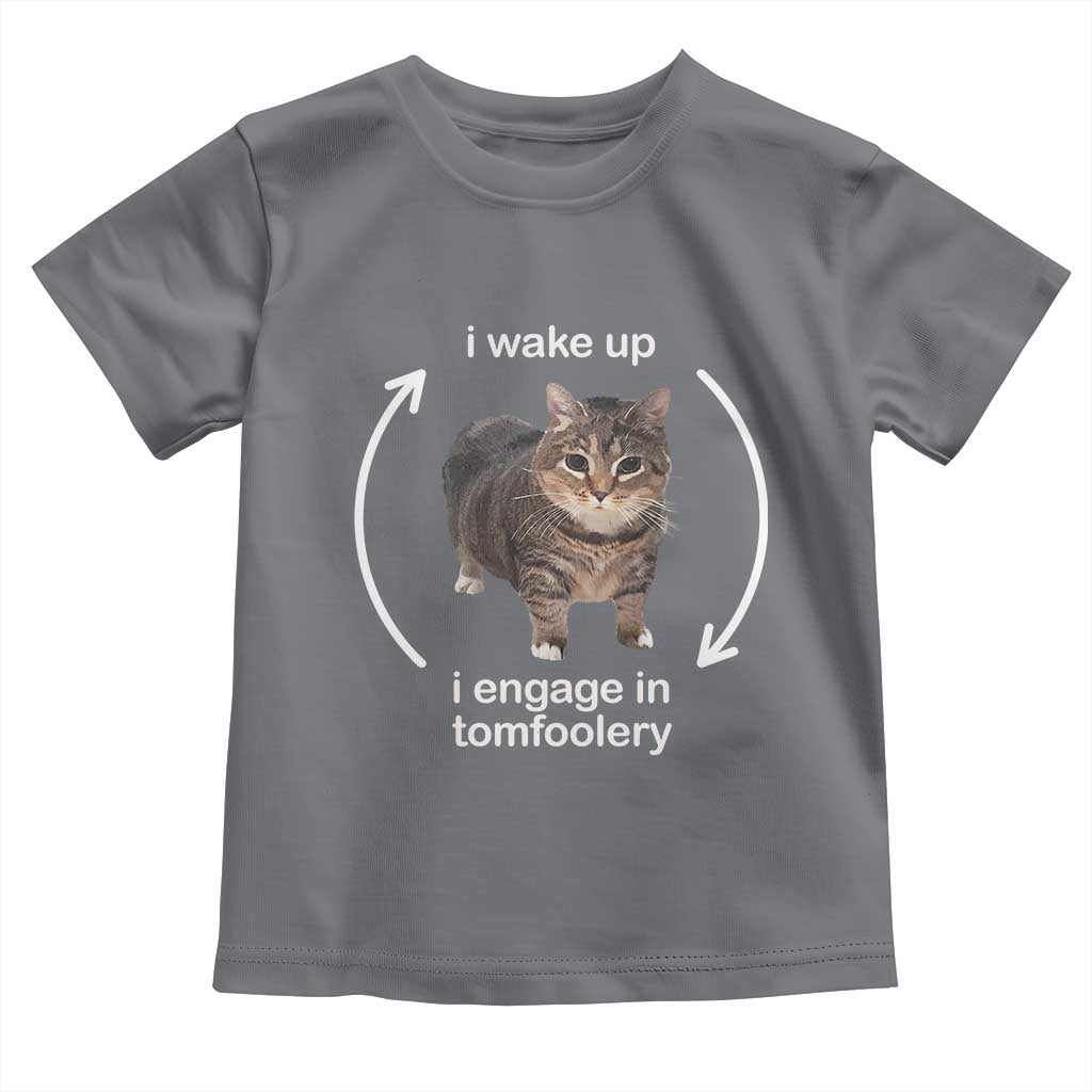 Funny Silly Cat Meme Toddler T Shirt I Wake Up I Engage In Tomfoolery