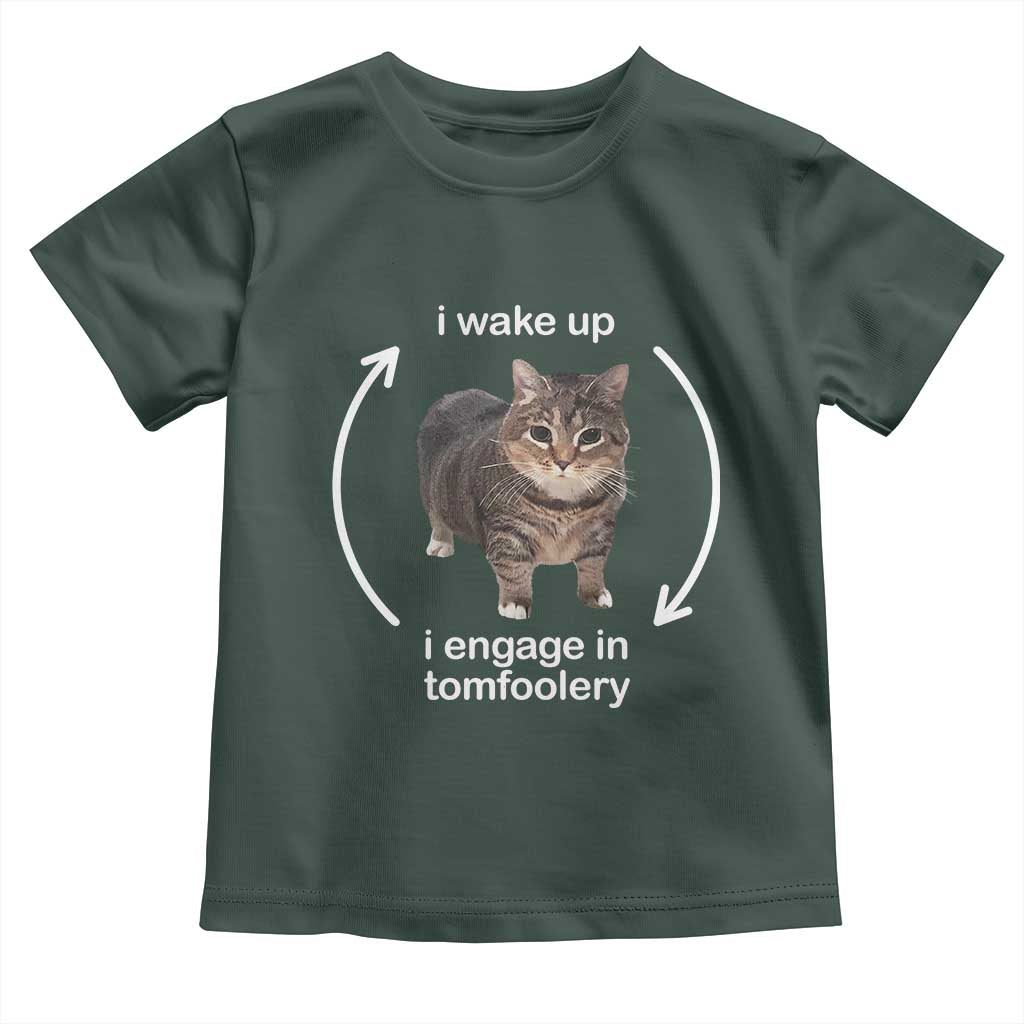 Funny Silly Cat Meme Toddler T Shirt I Wake Up I Engage In Tomfoolery