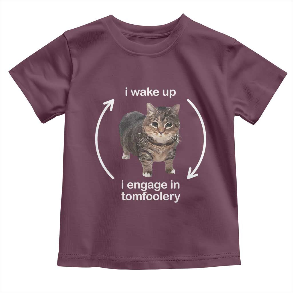 Funny Silly Cat Meme Toddler T Shirt I Wake Up I Engage In Tomfoolery