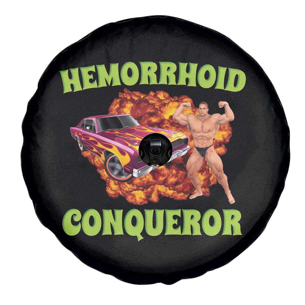 Hemorrhoid Conqueror Spare Tire Cover Funny Oddly Specific Dank Meme Absurd Muscle Car