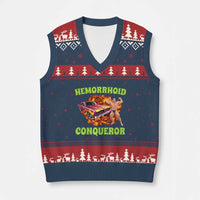 Hemorrhoid Conqueror V-Neck Knit Sweater Vest Funny Oddly Specific Dank Meme Absurd Muscle Car - Wonder Print Shop