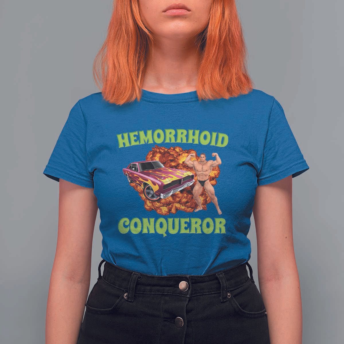 Hemorrhoid Conqueror T Shirt For Women Funny Oddly Specific Dank Meme Absurd Muscle Car